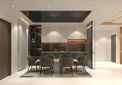 Contemporary Marble Dining Suite